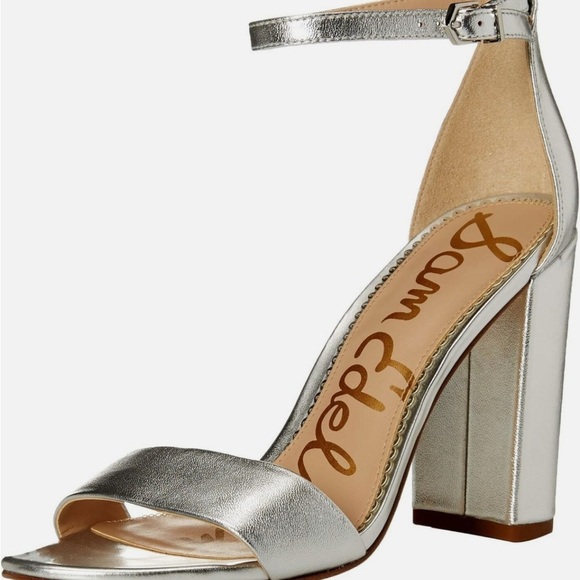 Sam Edelman Yaro Silver Block Heel Sandals - Picture 4 of 12